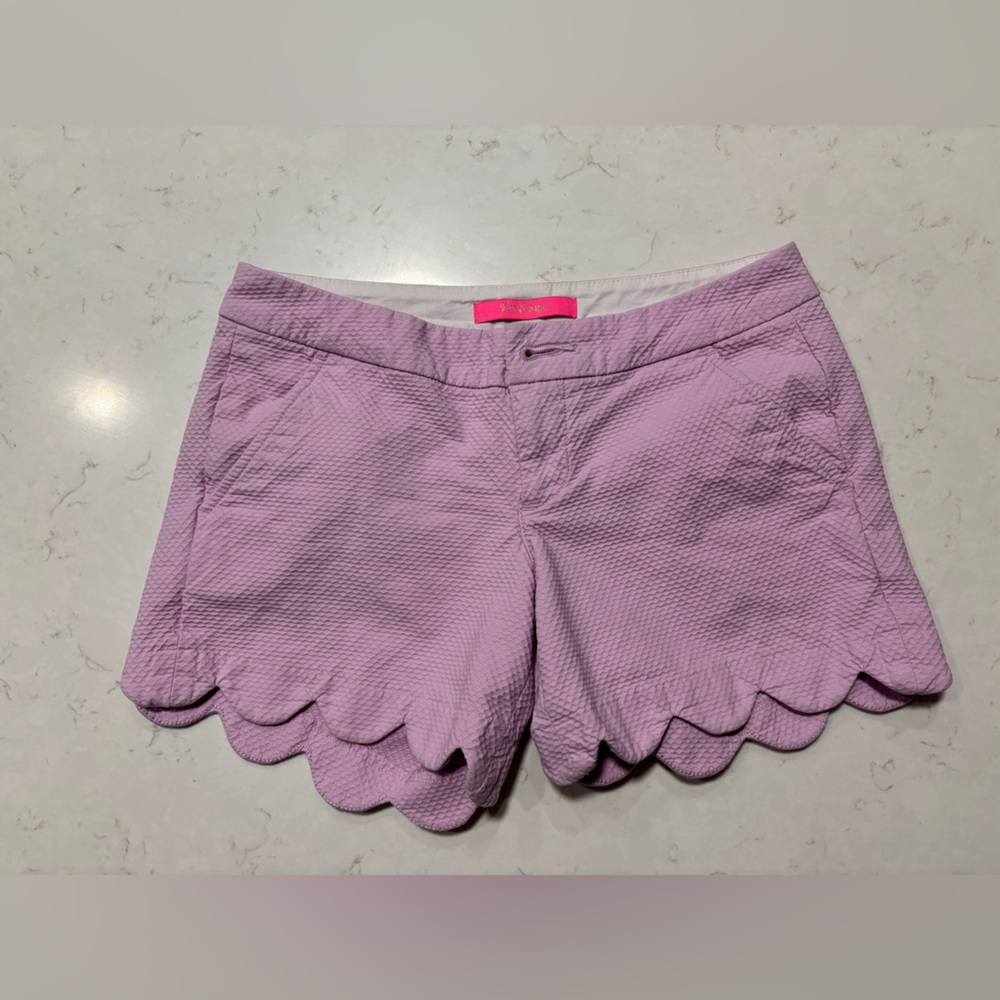 Lilly Pulitzer Lavender Buttercup scalloped shorts l